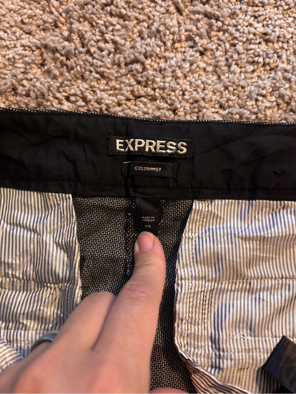 Express Columnist Women's Black w/ Small White Dots Bootcut Pants -8R - Picture 3 of 5